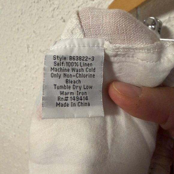 Johnny Was Multicolor Feather Print Cargo Pants 100% linen - Picture 4 of 4